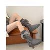 Two Wear Belt Buckle Fashion Snow Boots Thick-soled Piled Thickened Cotton Shoes Long Tube Northeast Warm Boots