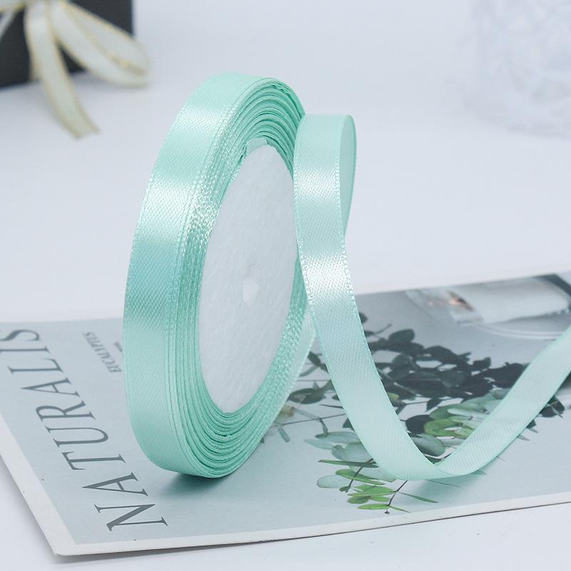 Factory Wholesale 1.5 Inches Single Sided Pastel Satin Ribbon Decorative Polyester Fabric Solid Logo Hair Gift Decoration
