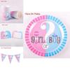 Vibrant Baby Gender Reveal Party Decoration Boy Or Girl Disposable Tableware Collection