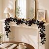 Gothic Black Rose Vine Arrangement: Halloween Decoration Fake Flower Vine