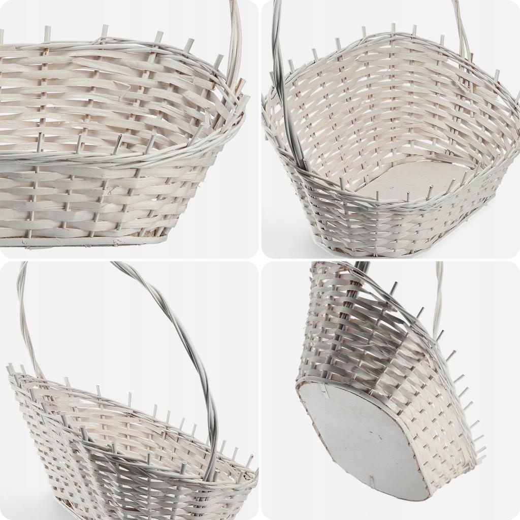 KADAX Koszyk Prezentowy Wiklinowy Kosz Biały mały