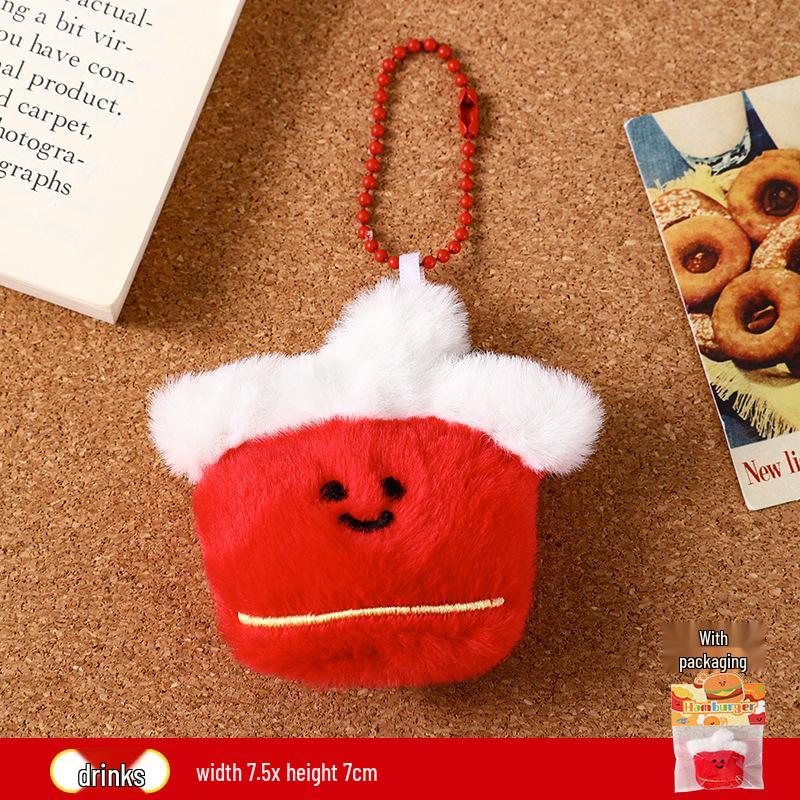 Plush Food Doll Charms: Cute Keychain Ornaments with Squeaky Small Dolls