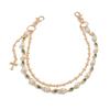 Hip-Hop Diamond-Encrusted Cross Pendant Waist Chain, Sweet And Cool Imitation Pearl Flower Chain Trouser Chain Pendant.