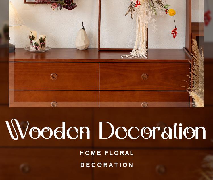Retro Wenge Wood Photo Frame: Creative Living Room Artificial Flower Wall Art & Photography Prop