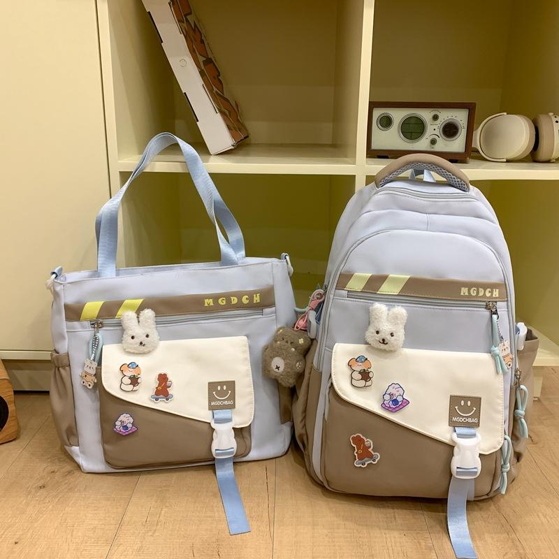 College Style Junior High School Students Lightweight Backpack Cute Contrasting Color Elementary School Students Backpack