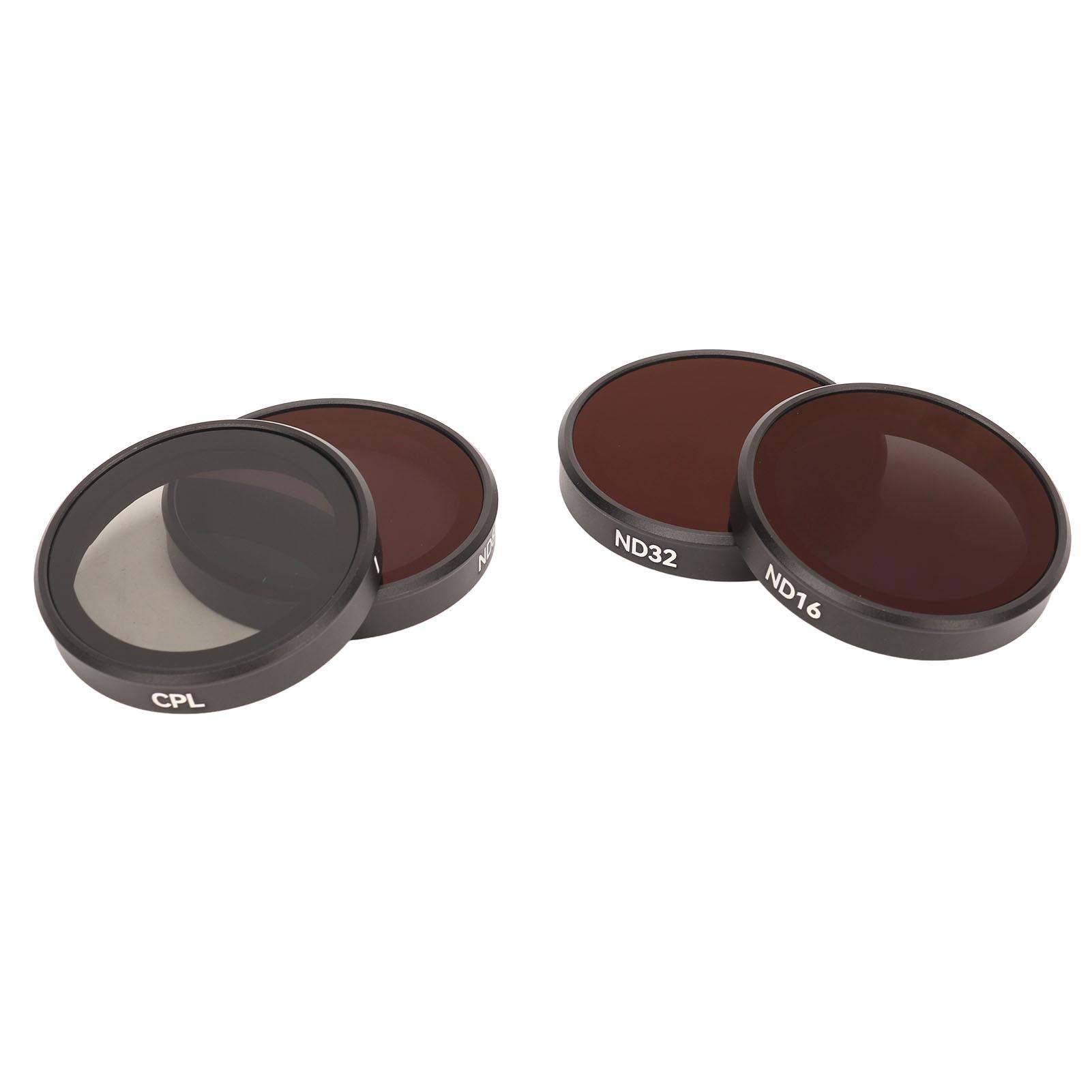 

4 Pack Action Camera Fiter Set Aluminum Alloy Frame Include CPL ND8 ND16 ND32 Lens Filter for Action 4 3