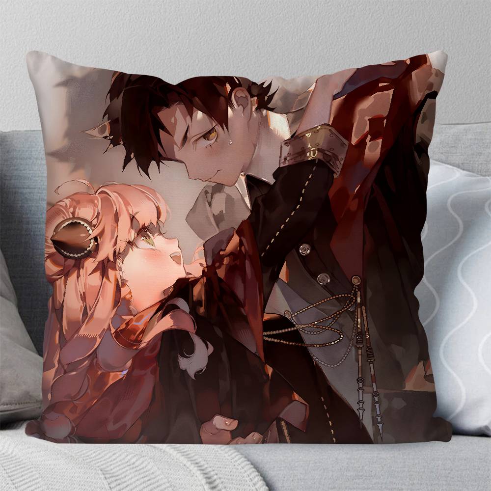 Anime S-SpyXFamilyes Pillow Case Square Pillow Bedroom Sofa Leisure Comfort Cushion Car Living Room Home Decoration