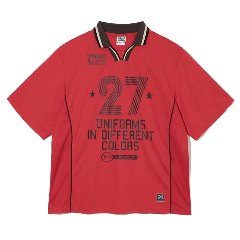 

Сладкий картофель Они Домашний Текет Летняя Американская Ретро Рубашка-поло Бейсбольная форма Короткий рукав Свободная Дофаминовая футболка In Stock, Red S