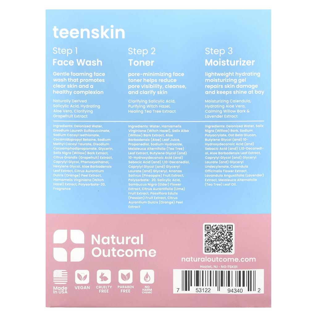 Teenskin, Everyday Face Kit, 3-piece Kit