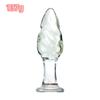 VaHppy Glass Anal Plugs Sex Toys For Gay Girl Backdoor Masturbator Spiral Twisted Threaded Transparent Adult Products SM BDSM