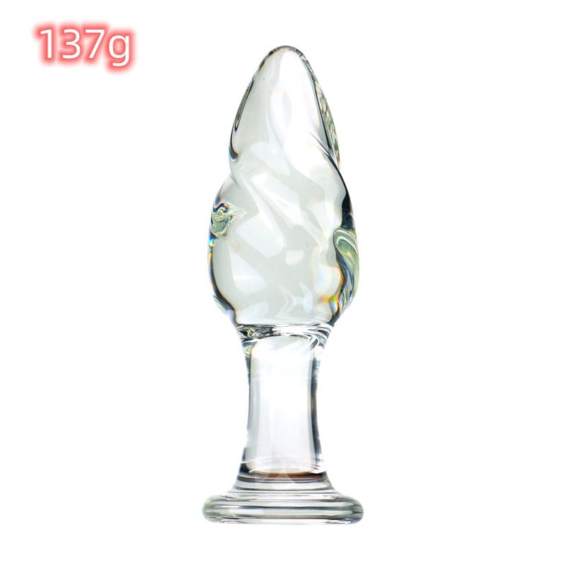 VaHppy Glass Anal Plugs Sex Toys For Gay Girl Backdoor Masturbator Spiral Twisted Threaded Transparent Adult Products SM BDSM