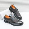Men's Cross-Border Lace-Up Leather Loafers - Hollowed-Out Brogues for Business Casual Wear