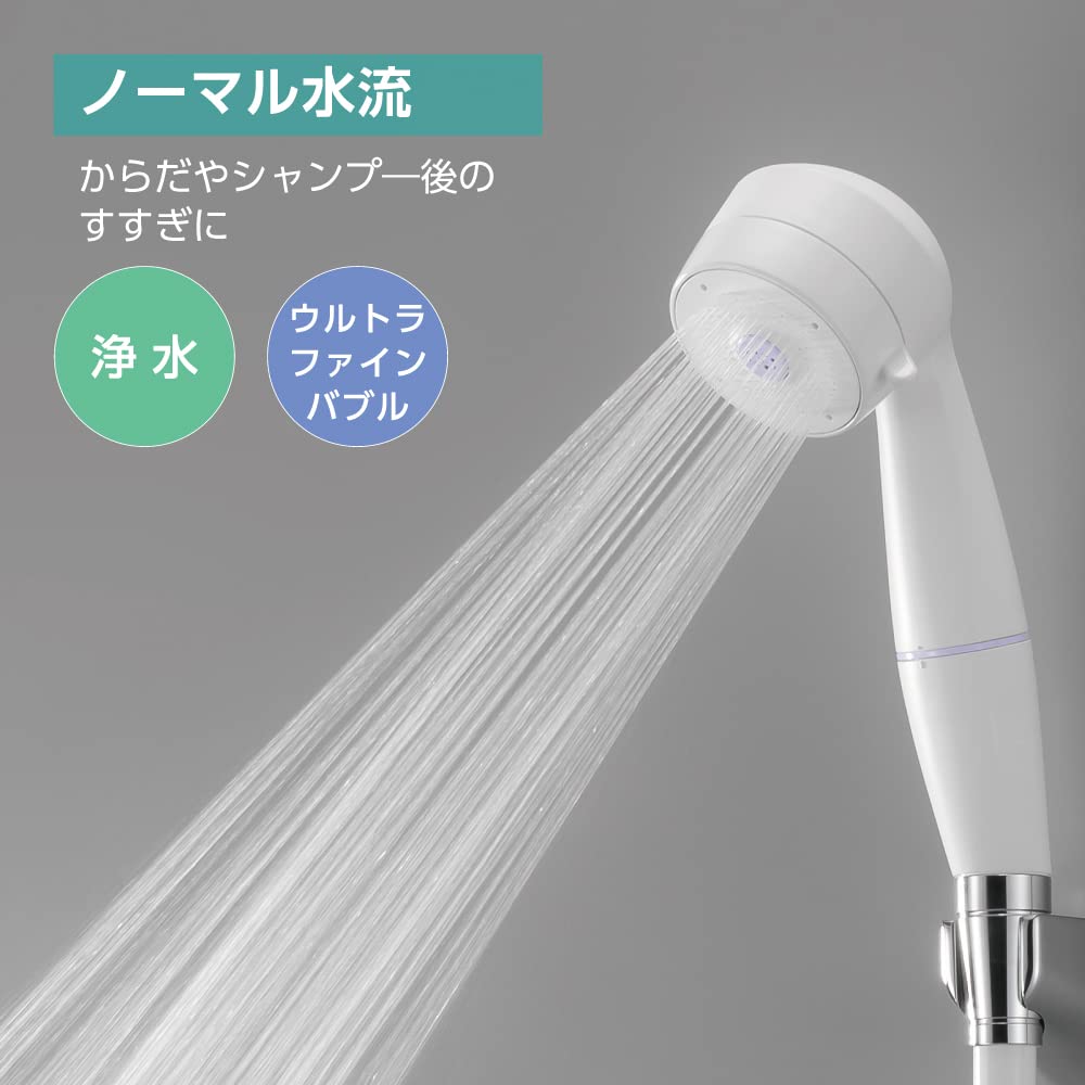SANEI Company Sanei Faucet FB Shower Set Ultra Fine Bubble Generation Water Purification Hair Care Water Saving Water Flow Switching White (former