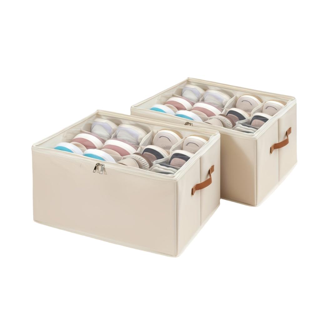 Scatola Porta Scarpe Pieghevole in Tessuto con Finestra Trasparente e Coperchio, 433230cm, Contenitore Multifunzionale per la Casa