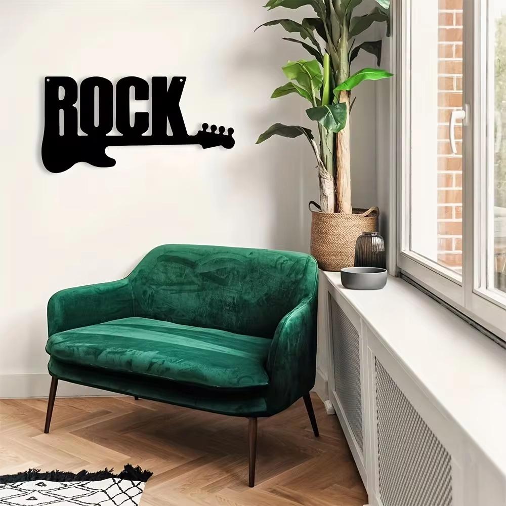 Wanddekoration aus Metall mit Rockgitarre, stilvolles Metallkunstwerk für Szene, Zimmer, Arbeitszimmer und mehr, einzigartiges Weihnachtsgeschenk für Musikliebhaber