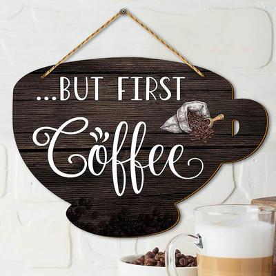 Decoración de Señal de Puerta para Cafetería 2D Vintage DIY Colgante de Pared Placa de Taza para Restaurante Casa de Campo