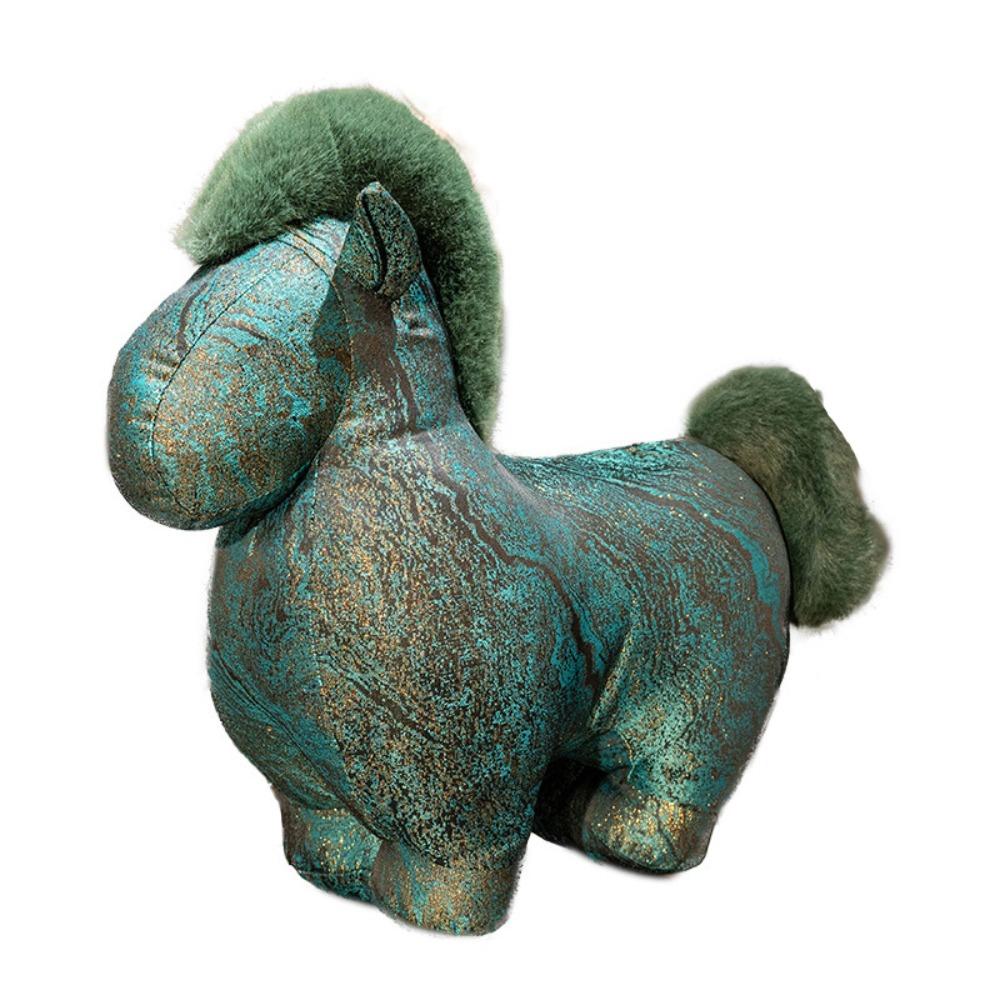 

With sequins Stuffed Horse Toy Cute Zodiac Pony Figurine Funny Horse Plush Doll Chinese New Year зелений
