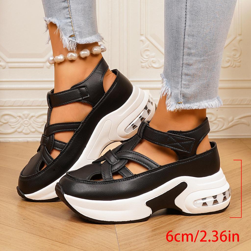 Pegged Heels Women's Shoes Platform Shoes Hollowed-out Shoes Sandals