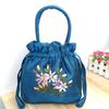 Bolso Cubo Vintage Bordado Étnico con Cordón 2025 para Mujer - Bolso de Tela Hecho a Mano para Teléfono Móvil y Almacenamiento