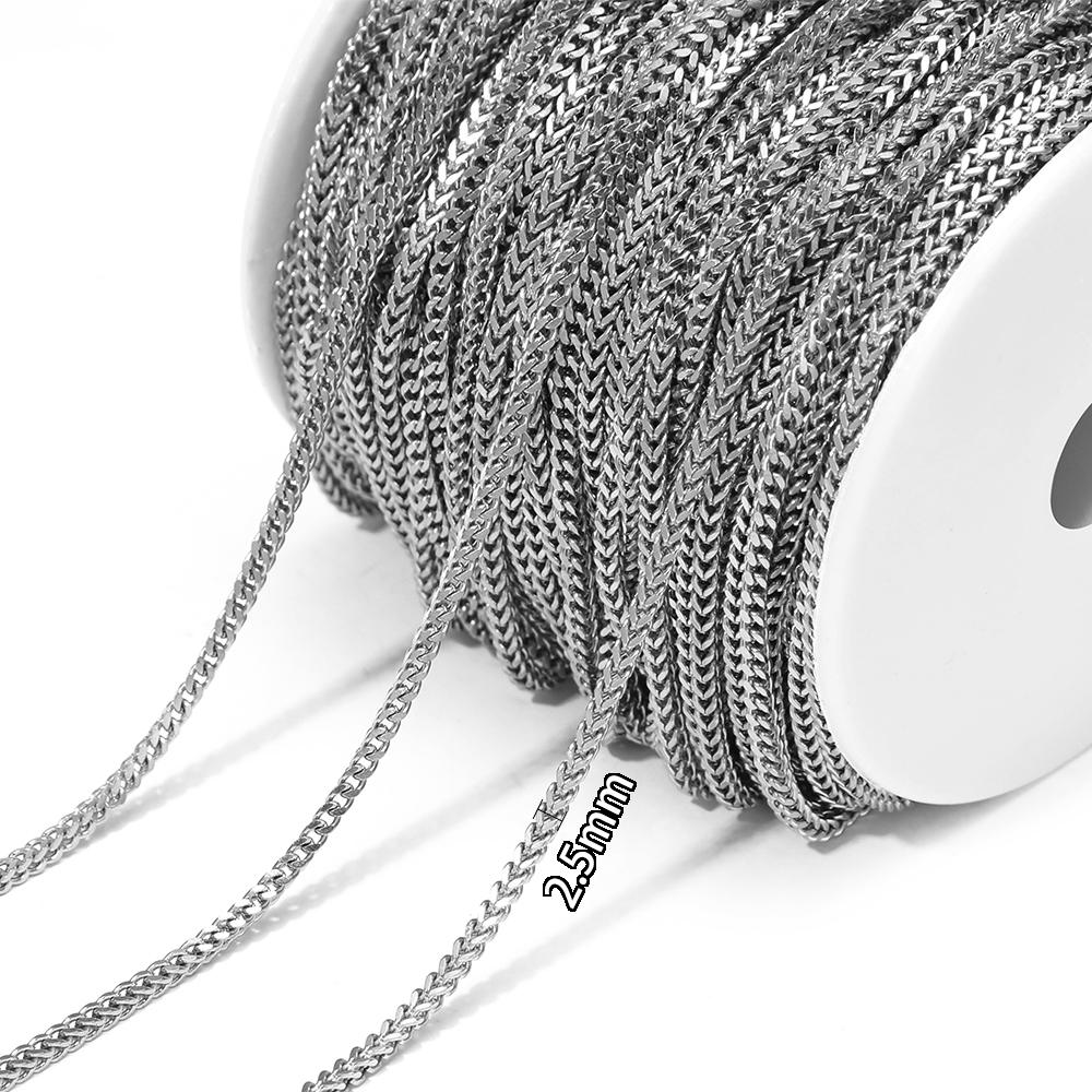 1 Meter Edelstahl Flach Quadrat Kubanische Ketten für Halskette Anhänger Verschlüsse Armbänder Zubehör DIY Schmuckherstellung Zubehör
