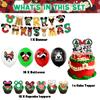 30pcs Christmas Mickey Party Decorations Includes Banner Cake Topper Balloon