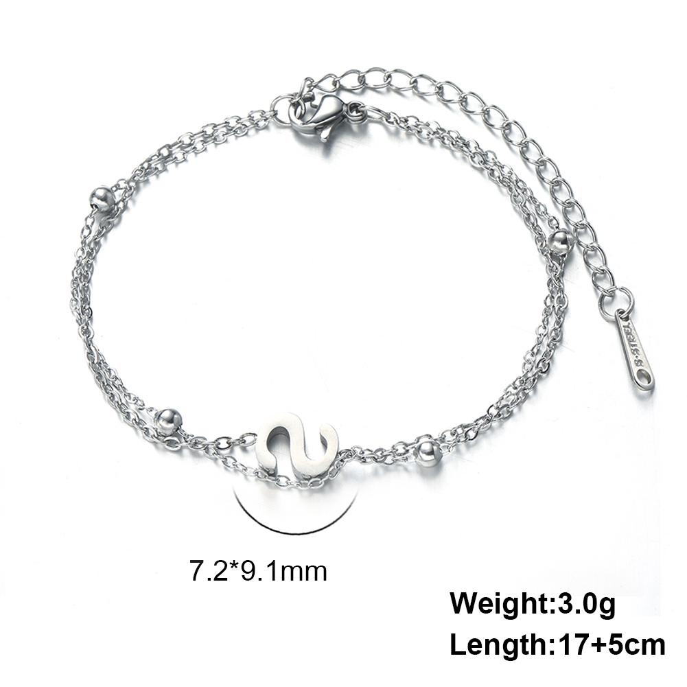 Dreamtimes 26 Alphabet Letter Charm Bracelet Silver Color Chain Initial Bracelets For Women Jewelry Adjustable Birthday Gift