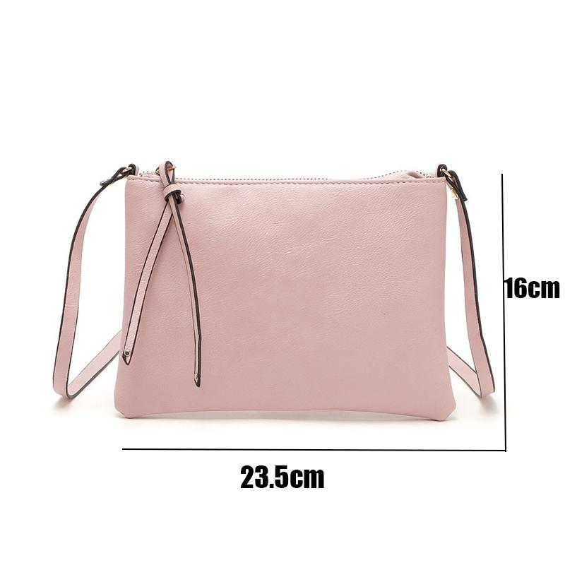 Vintage Slim Thin Women Leather Messenger Bag Envelope Crossbody Bag for Ladies Shoulder Bag Handbag Purses Hand Bag