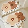 Flower Shaped Bath Mat Bathroom Super Absorbent Foot Mats Non-Slip Quick Dry Shower Pad Toilet Carpet Doormat Washable