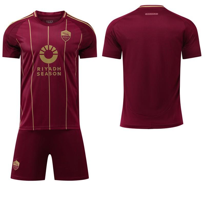 

2425 Rome Home Date Red With Gold No. 21 Dibala Football Uniform 11 Jerseys Sports Suit Adults Children 22