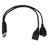 Usb 2.0 A Male To 2 Dual Female Jack Y Splitter Hub Power Cord Adapter Cable