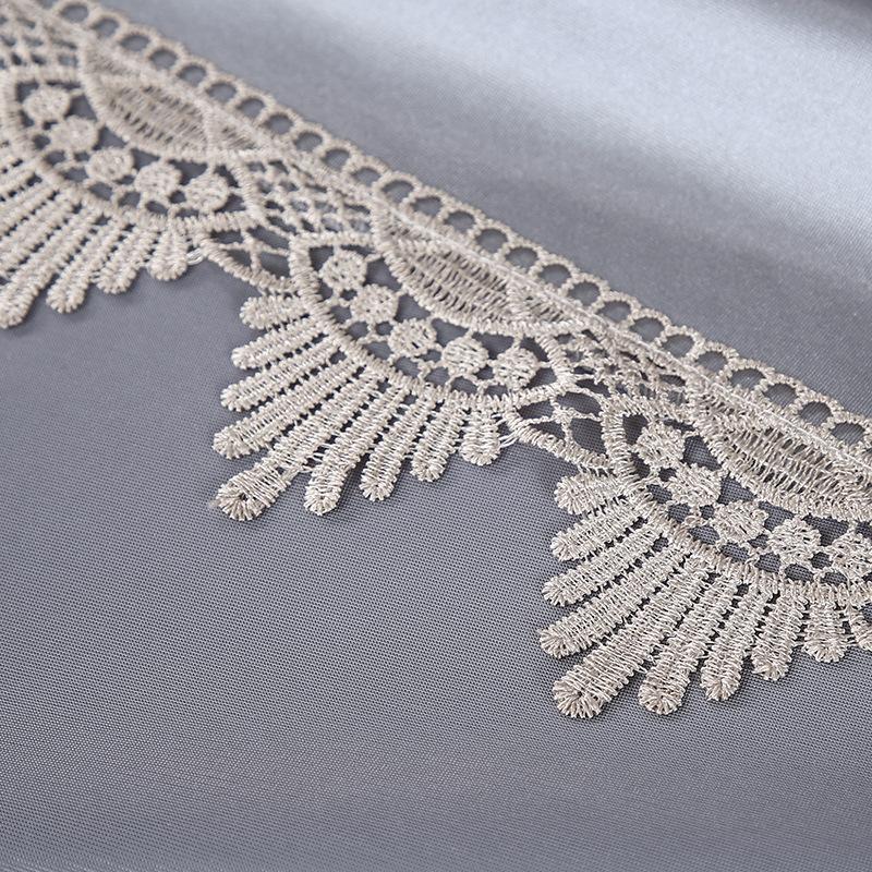 European Style Minimalist Embroidered Dining Table Fabric Mibai Lace Edge Tablecloth Elastic Chair Cover Non Slip Dining Chair Integrated Covers