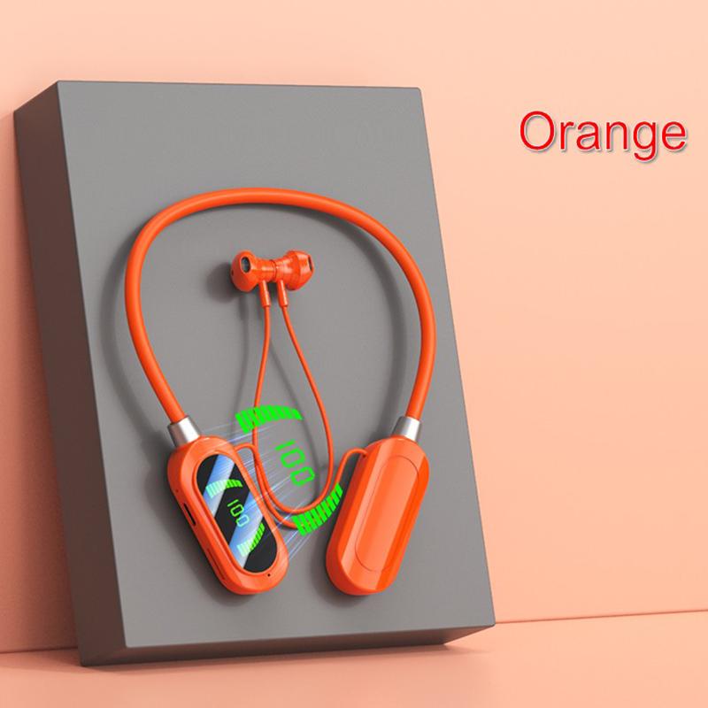 

VAORLO Большие наушники Lapacity Bluetooth 5.3 с цифровым дисплеем и кнопкой эквалайзера, переключение между различными эффектами, сабвуфер HiFi Music с микрофоном HD оранжевый