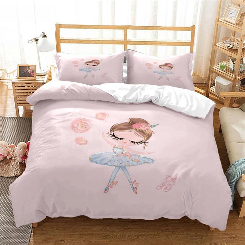 Ballet Girls Minimalist Fashion Bed Three Piece Set Customizable Bedding Set Soft And Comfortable Comforter Bedding Sets