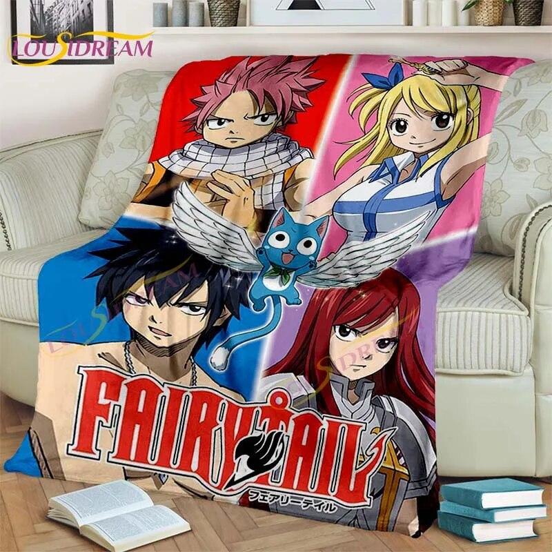 Fairy Tail Blanket Anime Blanket Natsu Blanket 3D Cartoon Covered Blanket Flannel for Bedding Children Room Decor Warm Blanket