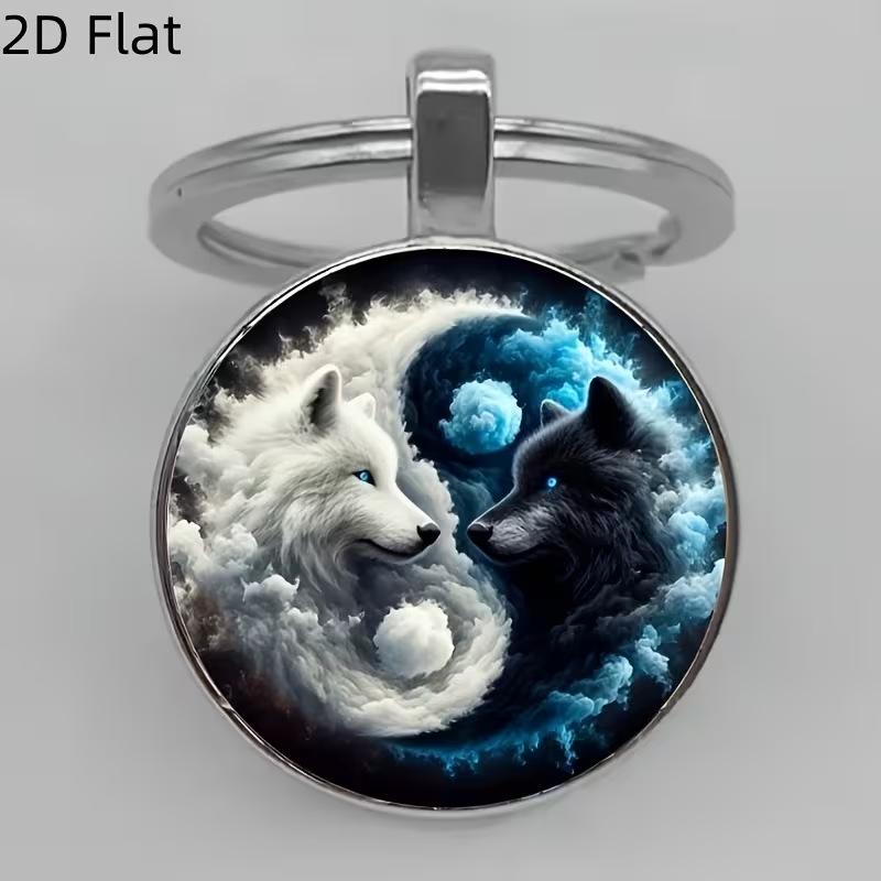 Wolf Pattern Tai Chi Keychain Pendant - European & American Fashion Ornament