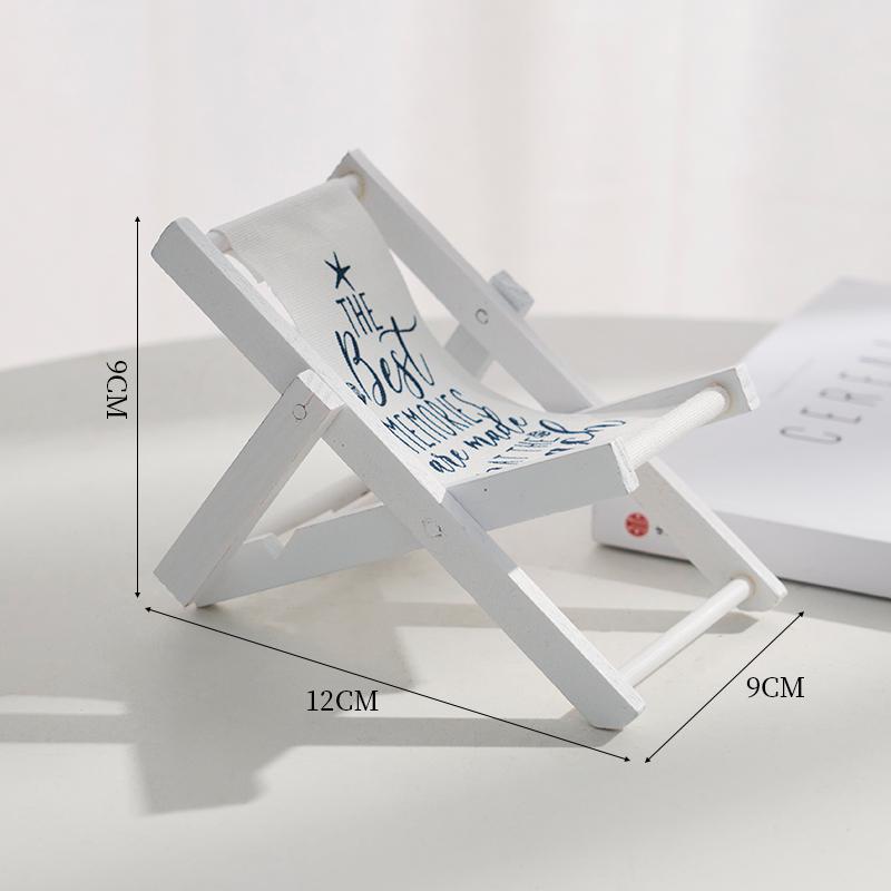 Mediterranean Wooden Mini Beach Chair Ornament - Children's Room Decor Accessory and Gift