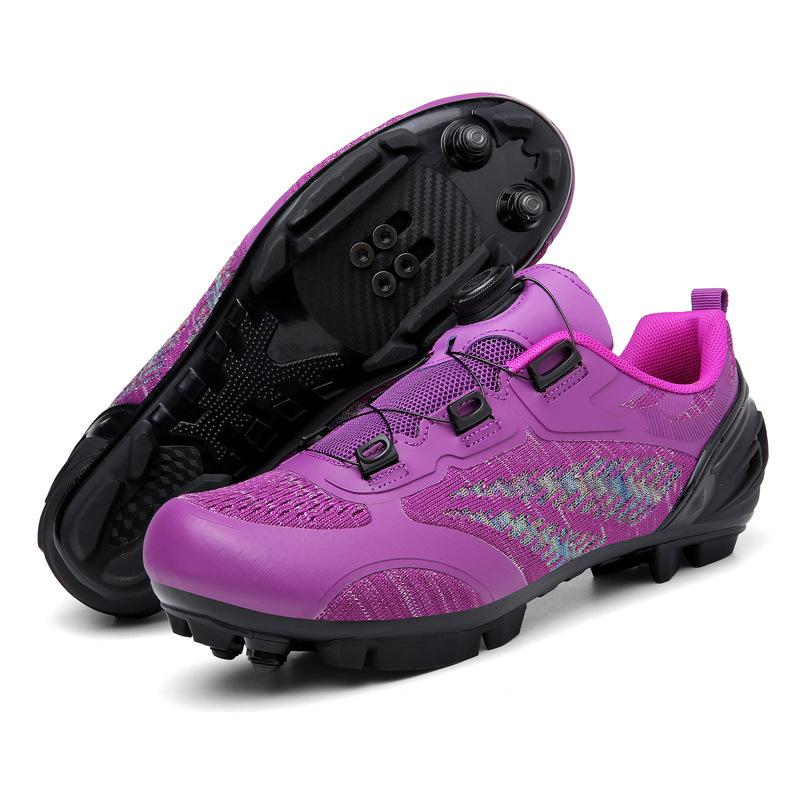 Foreign trade mesh breathable bicycle shoes cycling shoes men and women road bike lock shoes mountain bike shoes