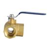 G1" 3 Way Ball Valve Three T Port Brass Female Type For Water Oil And Gas