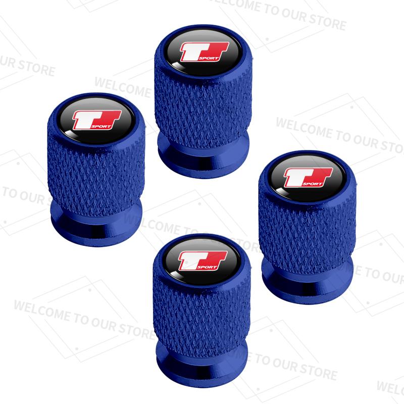 4pcs/1set For Toyota T Sport Logo Hilux Yaris Prius Supra Auris Verso Car Valve ML53 Caps Wheel Tires Air Tyre Stem Protective Cover
