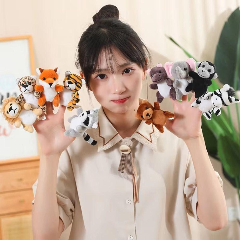 Storytelling Finger Puppets Stuffed Doll Puppets Plush Toy Animal Hand Puppets  For Children