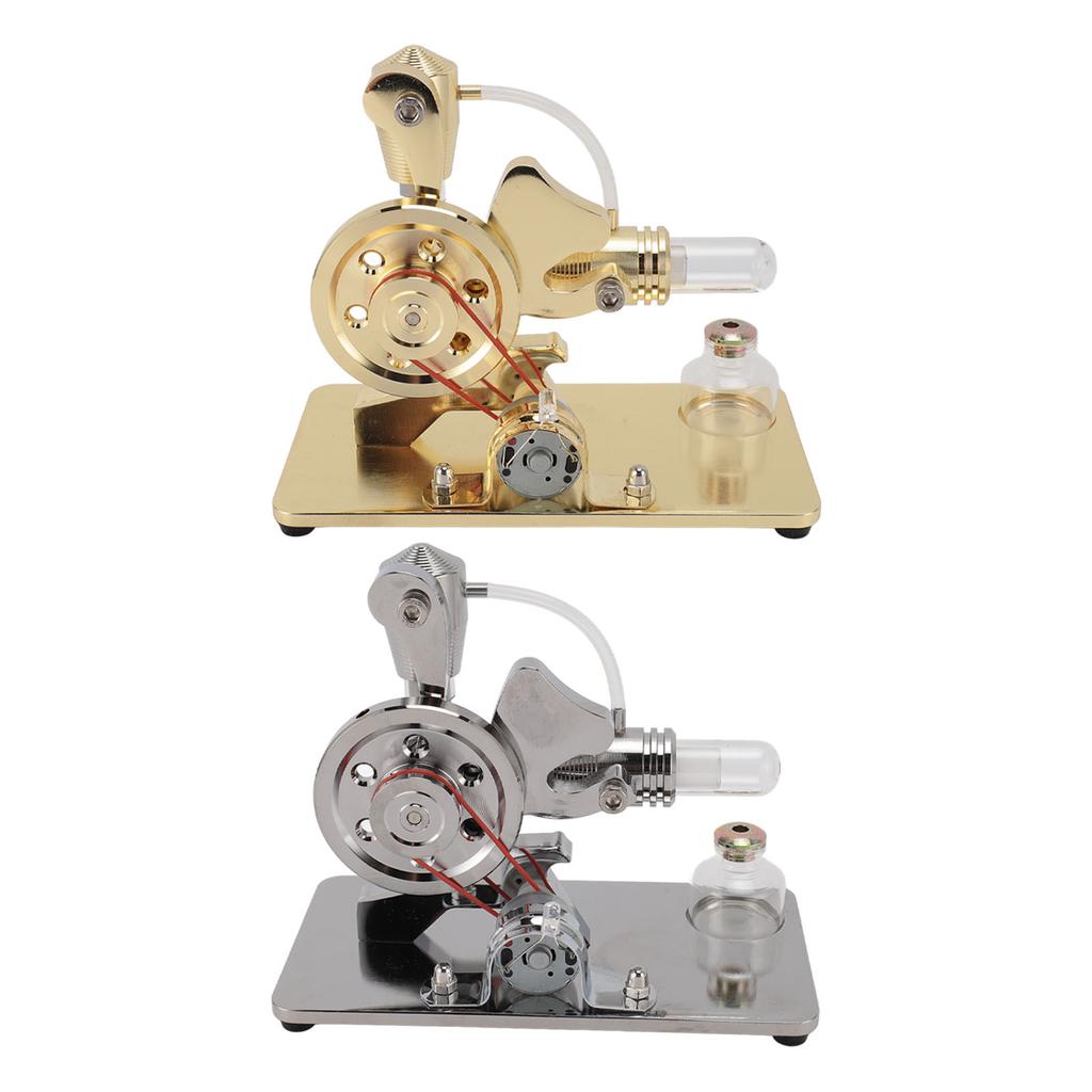 Stirling Engine Motor Model Colorful LED Educational Electricity Power Generator Toy for Kids Adults