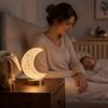 USB Rechargeable Moon Shape Night Light Touch Control Rechargeable Touch Lamp  Nightstand Use