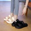 High-heeled thick-soled cool slippers women's summer new products are comfortable to wear, fashionable and high-end beach shoes, one-word slippers