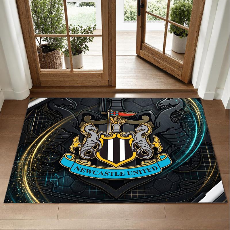Newcastle United Football Design Crystal Velvet Rug Soft Decorative Mat for Bedroom Entrance