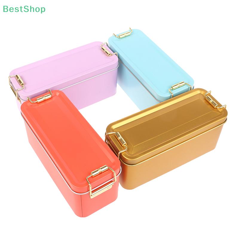 Old-fashioned Rectangular Tinplate Box With Lid High Quality Metal Storage Box Cake Packaging Box Durable With Buckle Candy Box