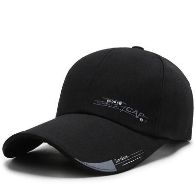 Summer Baseball Cap Simple Running Style Extended Brim Canvas Sun Hat Men's Sunshade Fishing Hat Large Brim Hat