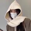 Autumn and winter hooded shawl integrated knitted hat dual-purpose women's thickened warm and cold-proof fashion versatile cape