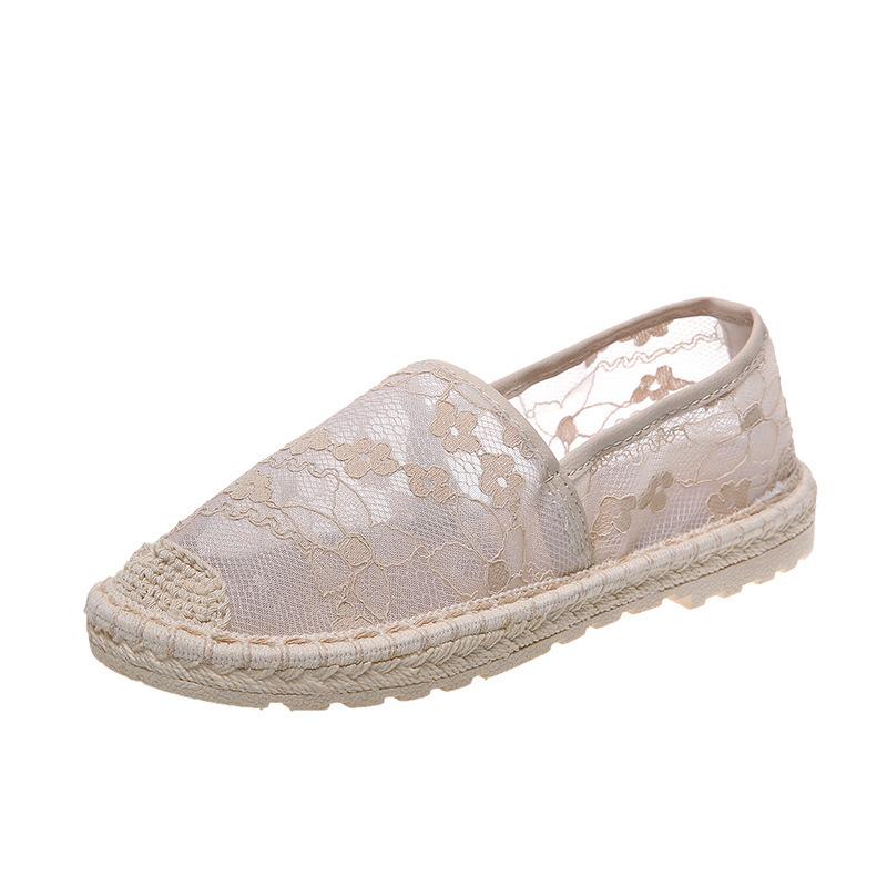 

Summer hollow embroidery lazy casual single shoes woven breathable new fisherman shoes fashion 40