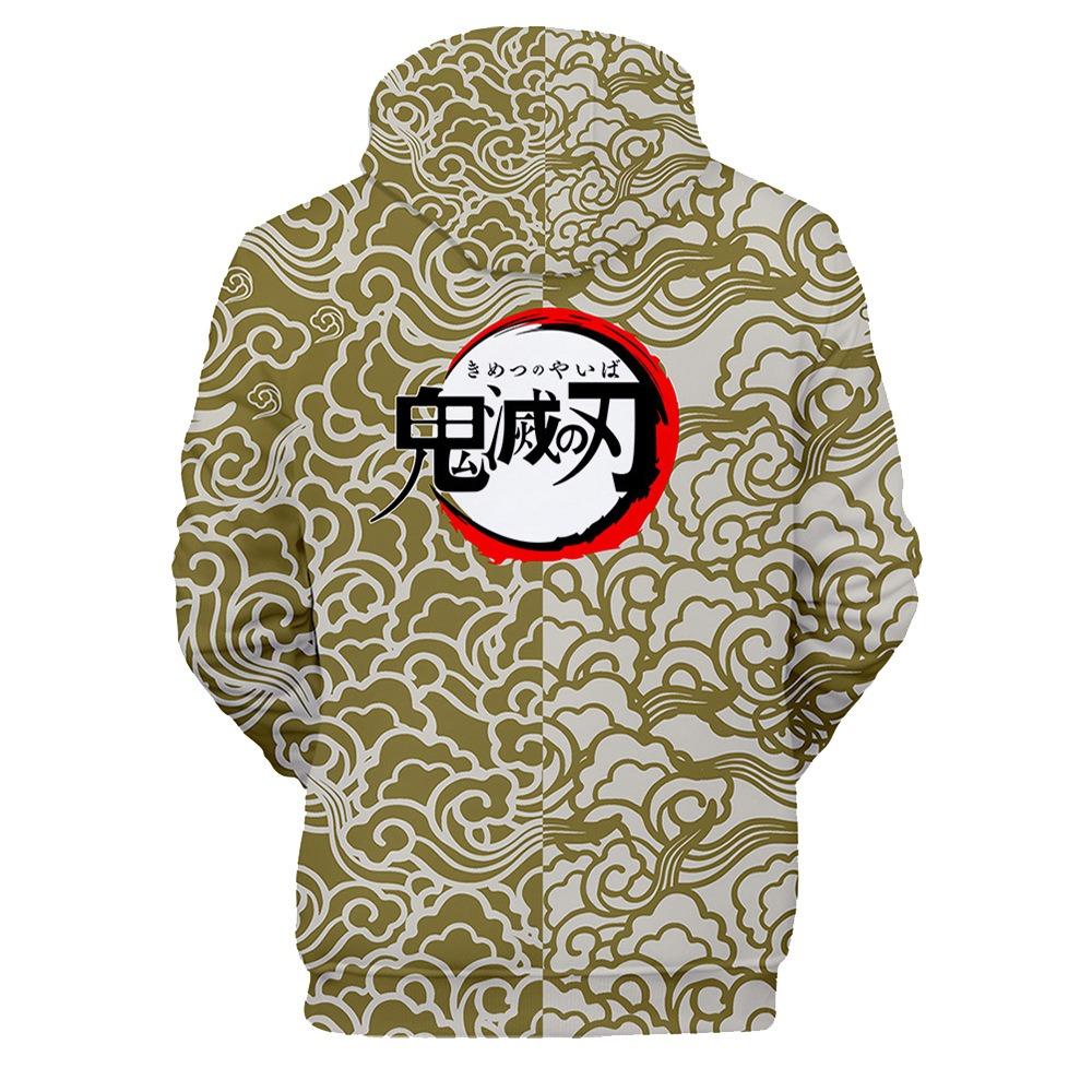 Demon Slayer Gyomei Himejima Hoodie Kimetsu no Yaiba Cloud Pattern All Over Print Anime Long Sleeve Pullover