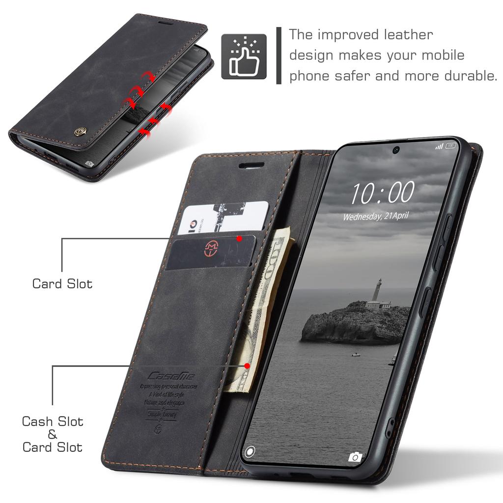 For Xiaomi Redmi K70E 5G/Xiaomi Poco X6 Pro 5G Wallet Case CASEME 013 Series PU Leather Phone Cover Stand